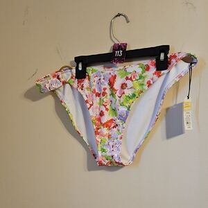 Shade and Shore Floral High Leg Cheeky Bathing Suit Bottoms. NWT